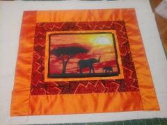 Embroidered cushion with African elephant free photo stitch design