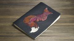 Embroidered cover with Mosaic fox embroidery design