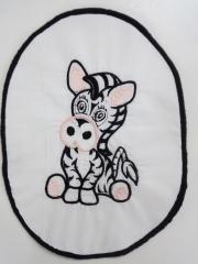 Sitting zebra embroidery design