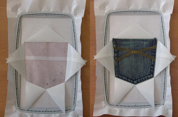 Jeans pocket with stabilizer