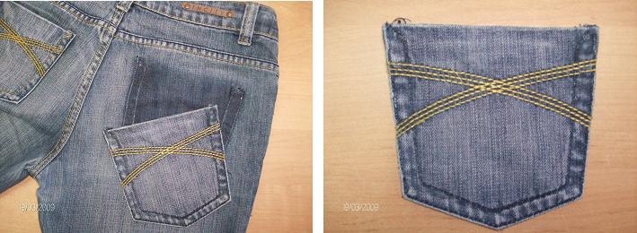 Jeans pocket ripped off