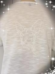 T-shirt with Sphynx cat embroidery design