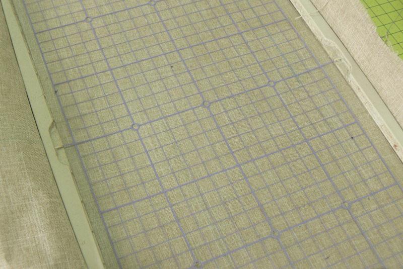 Plastic template on cloth