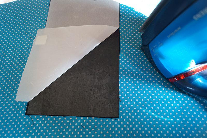 Attaching contact sheet, step 2 Contact sheet and fabric