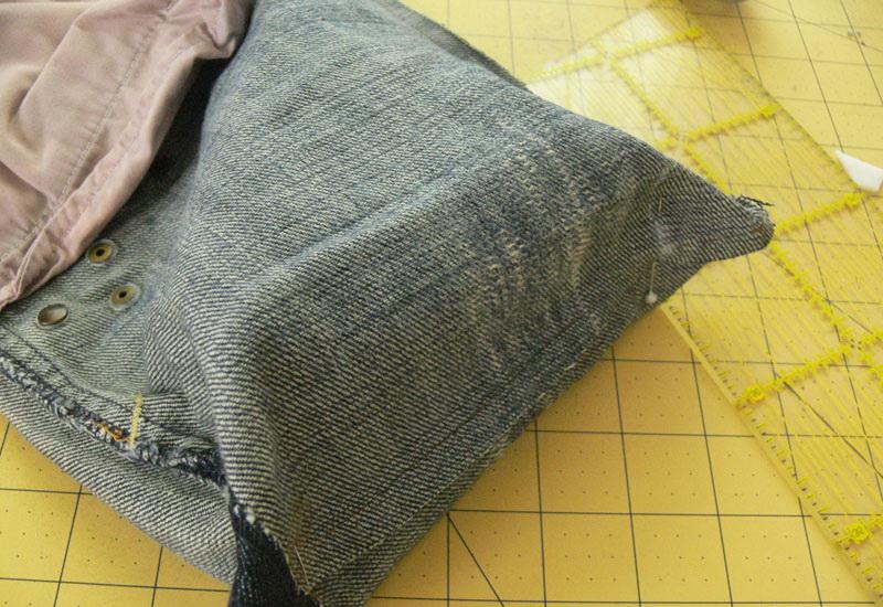 How to turn a pair of jeans into a bag - Machine embroidery materials ...