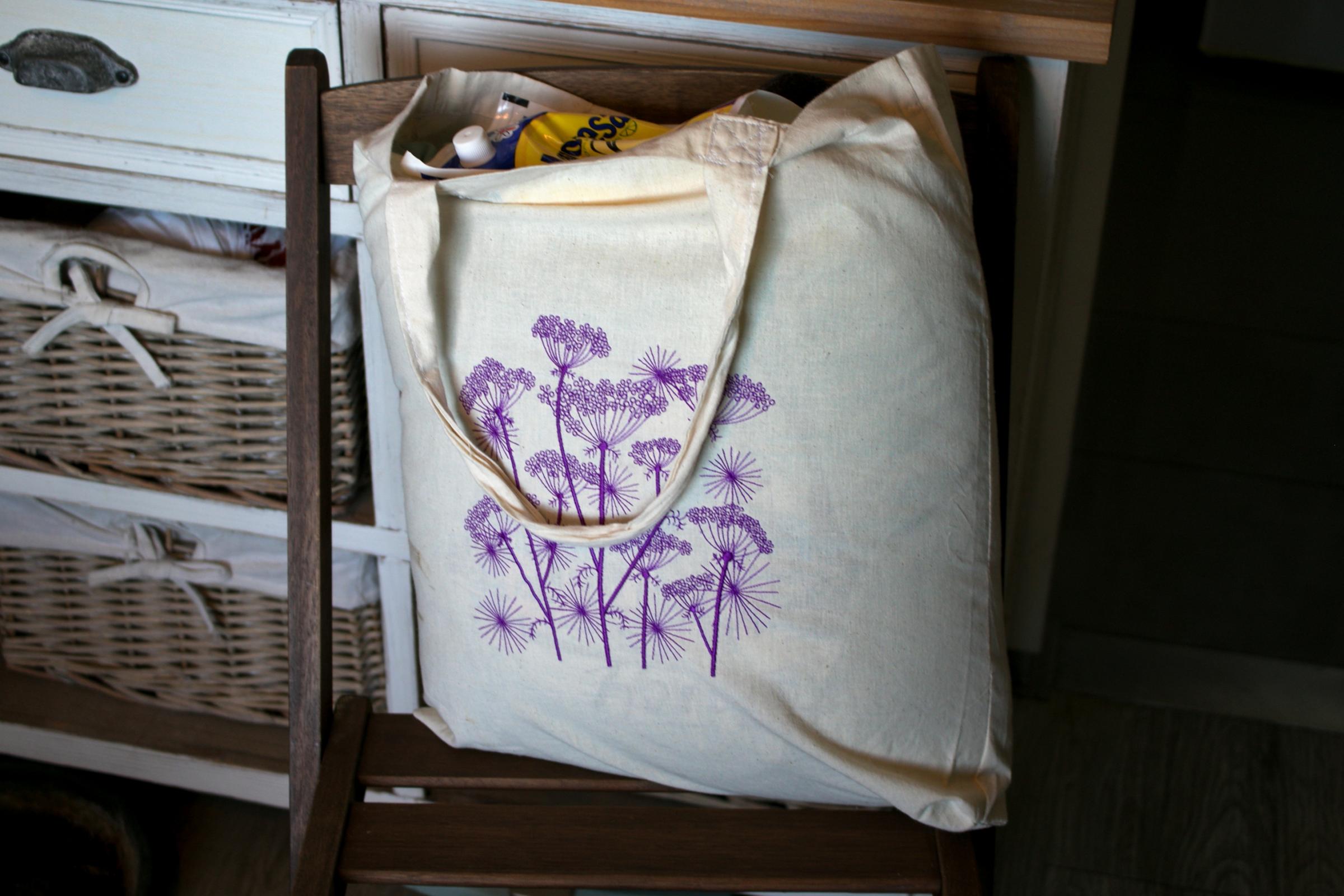 Cow Parsnip Embroidered Bag: Nature's Elegance Meets Fashion