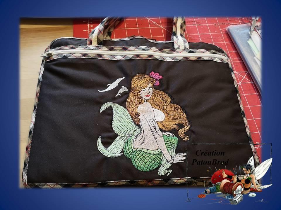 Embroidered bag with Mermaid design
