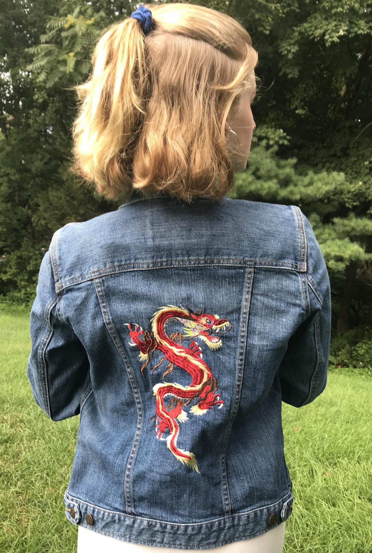 Embroidered jacket with Dragon design