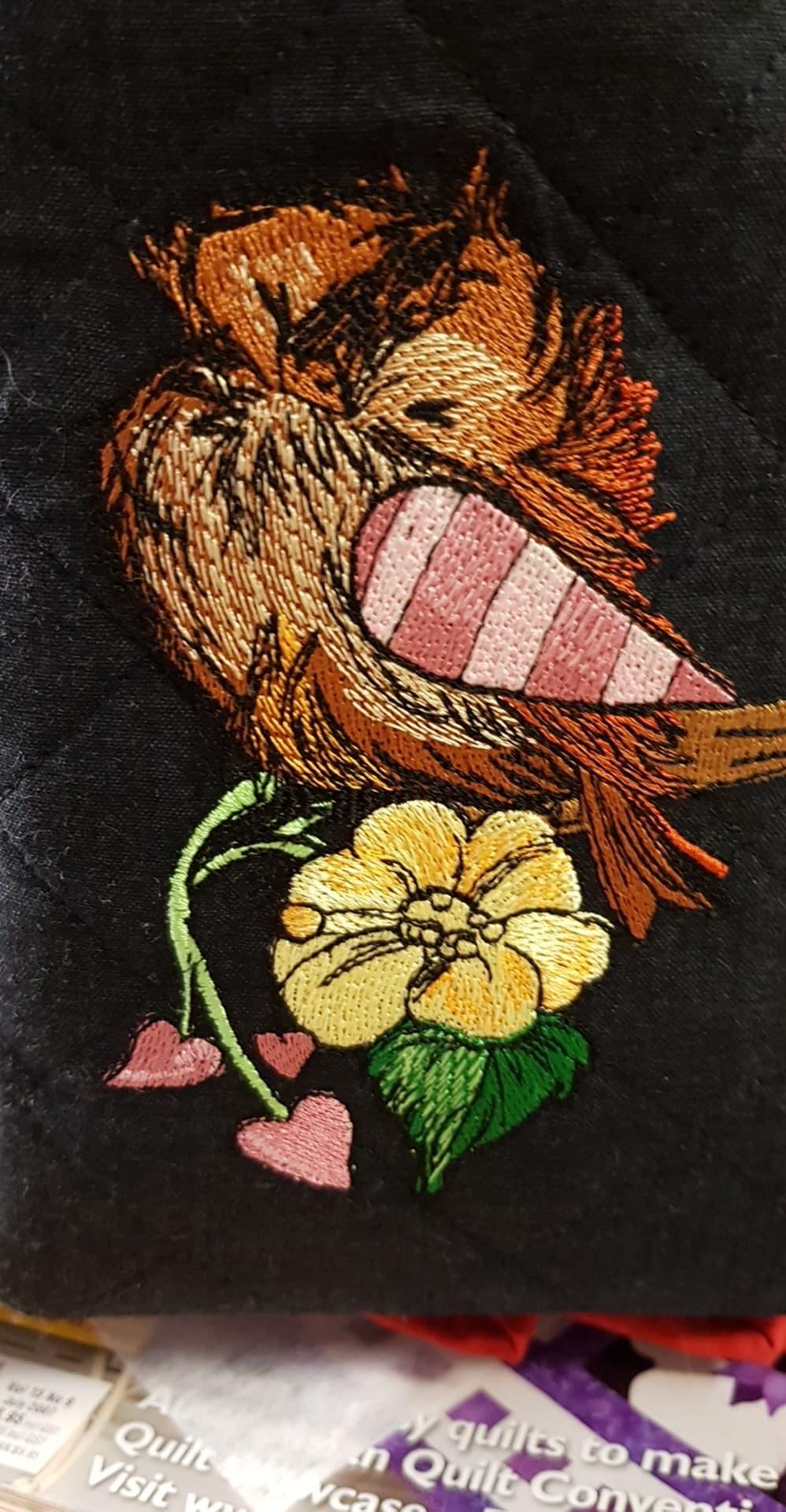 Sparrow embroidery design