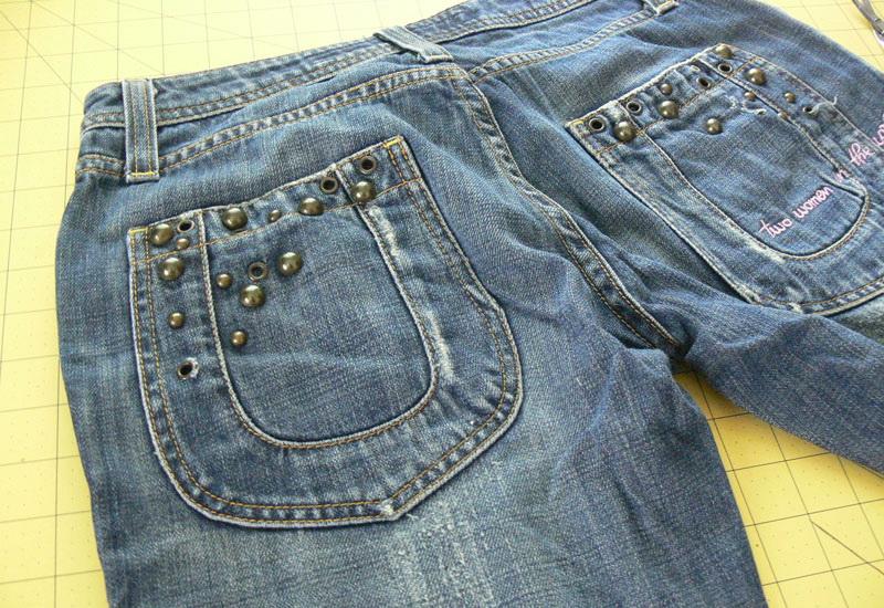 How to turn a pair of jeans into a bag - Machine embroidery materials ...