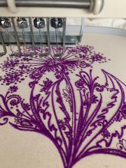 Dandelion embroidery design on hoop