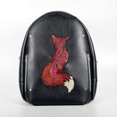 Make a Bold Statement with the Mosaic Fox Embroidered Leather Backpack