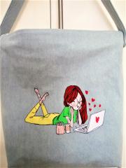 Young Girl in Love Embroidered Bag: A Romantic and Stylish Accessory