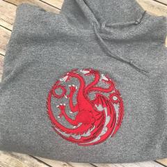 Embroidered hoodie with Dragon design