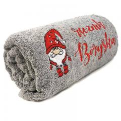 Embroidered towel with Cute gnome design