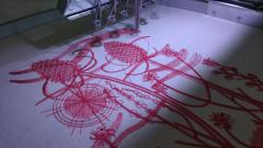 Summer field embroidery design in sewing machine