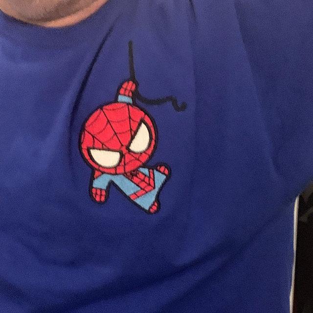 Embroidered man's t-shirt with Spiderman design