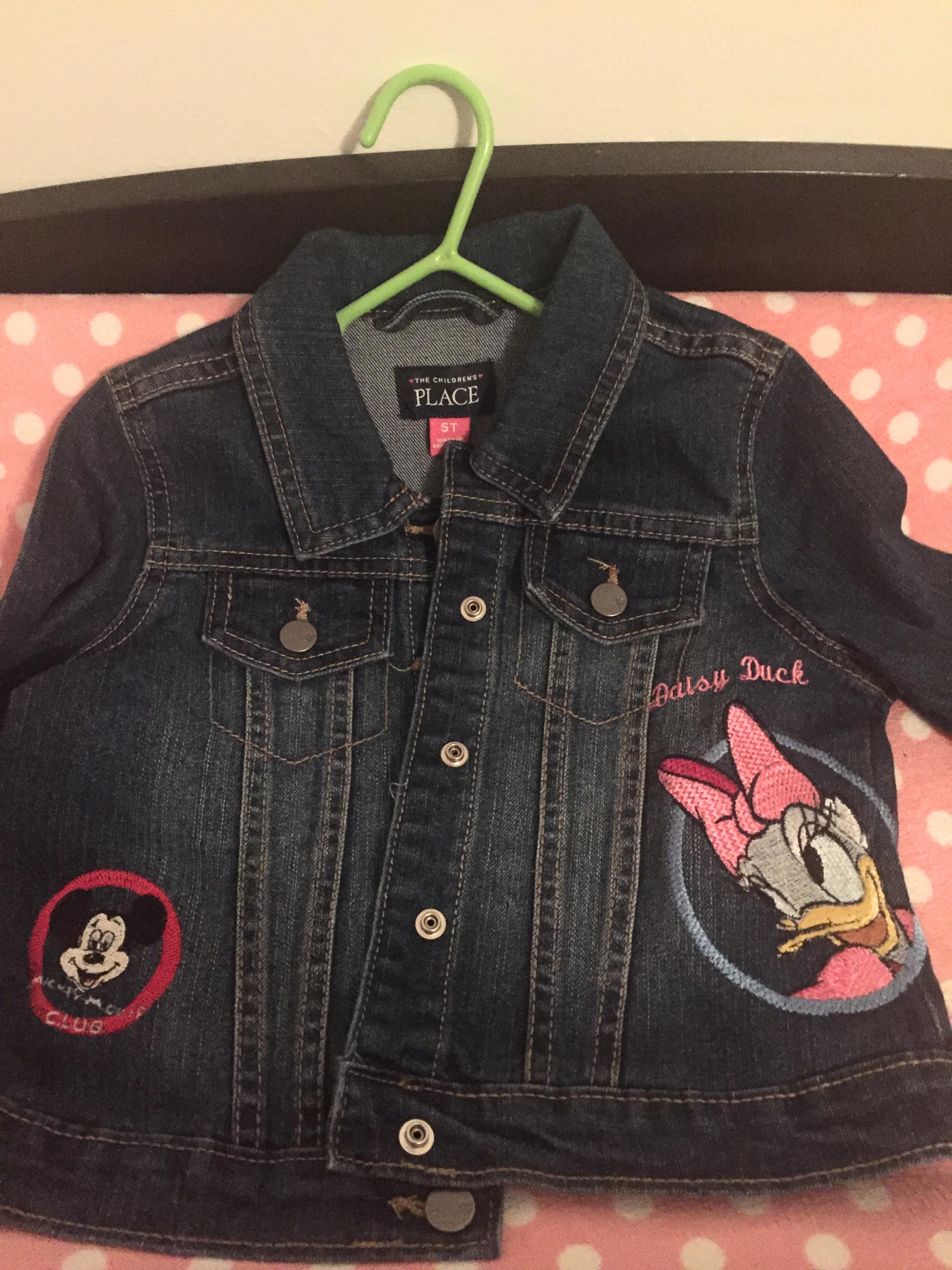 Embroidered jacket with Daisy duck and Mickey Mouse designs