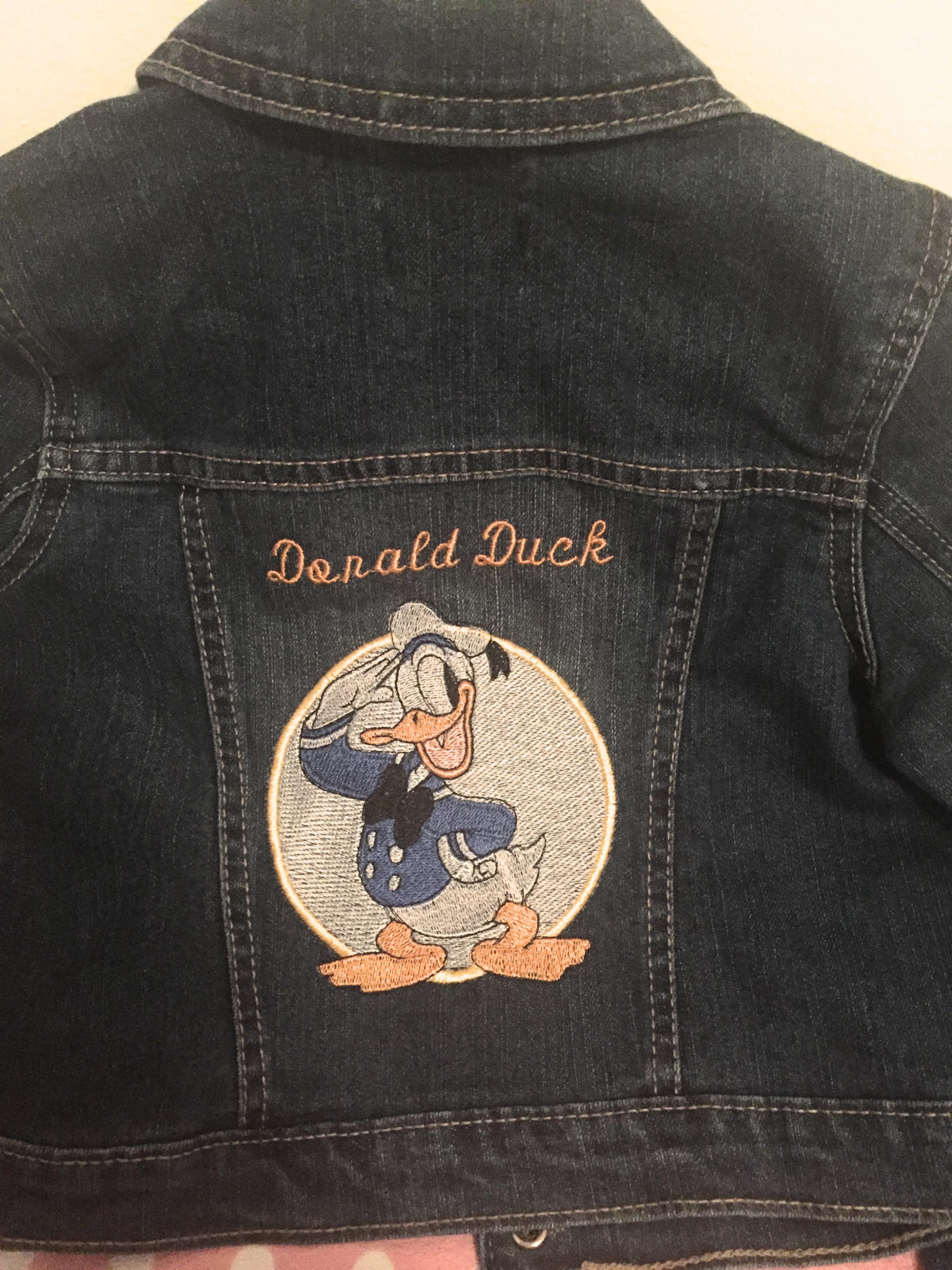 Embroidered jacket with Donald duck design