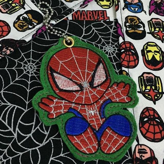 Embroidered keychain with Spiderman design