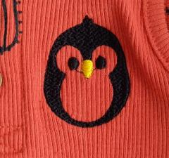 Baby jamper with Penguin embroidery design