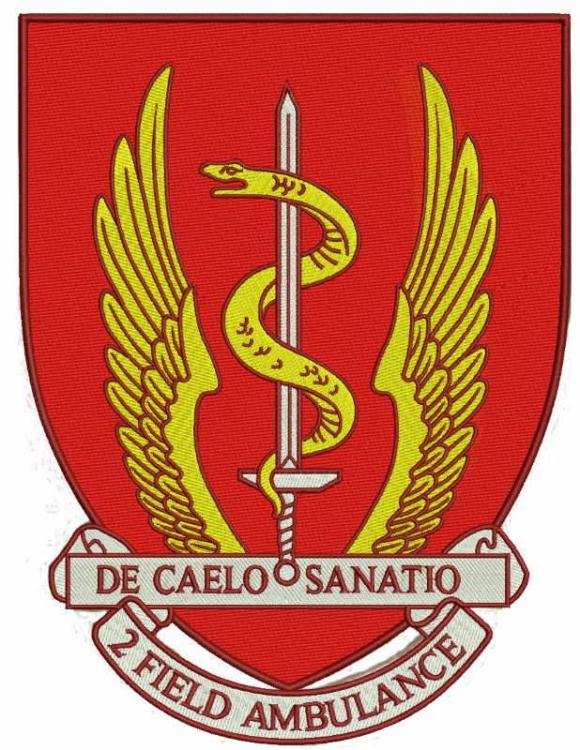 De caelo sanatio 2 field ambulance logo embroidery design
