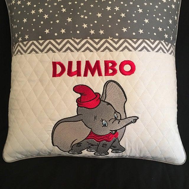Embroidered cushion with Dumbo design