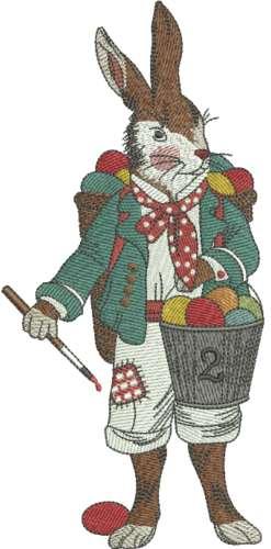 Peter Rabbit painter embroidery design