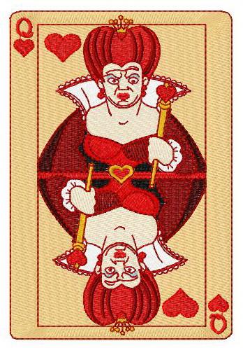 Queen of hearts machine embroidery design