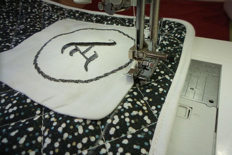 Now the edge looks neat Placemat with finished edge