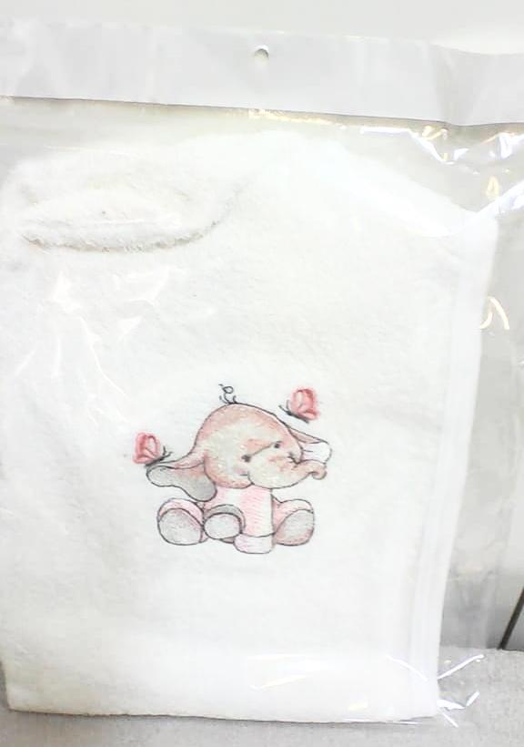 Embroidered towel with Funny elephant design