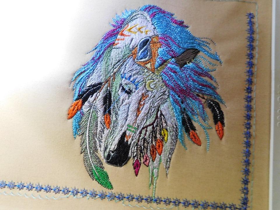 Horse portrait embroidery design