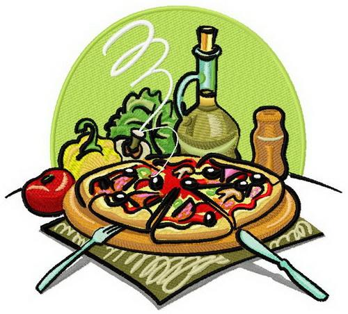 Pizza machine embroidery design