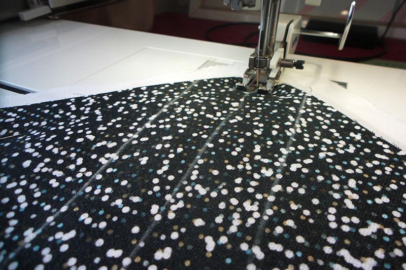 Stitching along the lines Stitching along diagonal lines