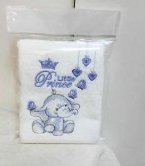 Embroidered towel with Baby elephant design