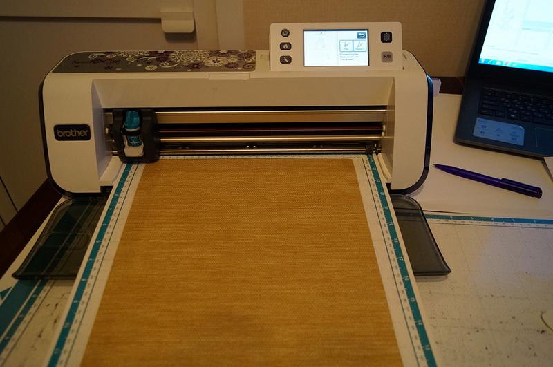 Placing shade on ScanNCut mat Roller shade on ScanNCut cutting mat