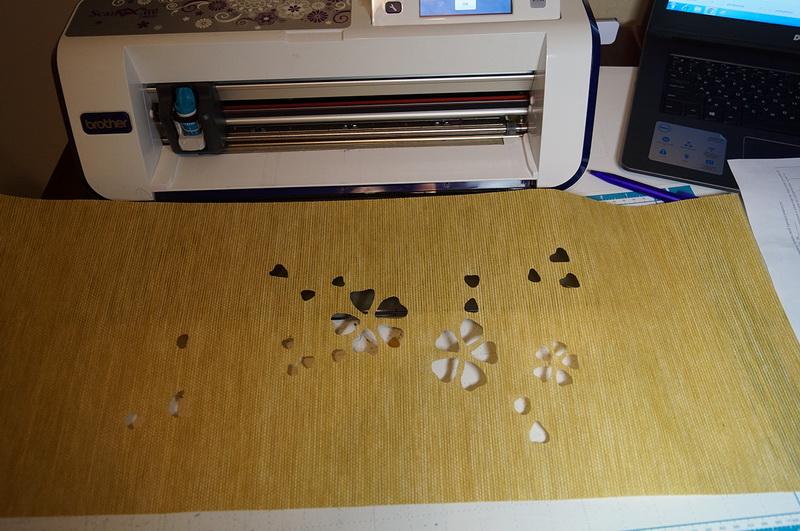 Cutting flowers on the shade Cherry flowers cut on roller shade