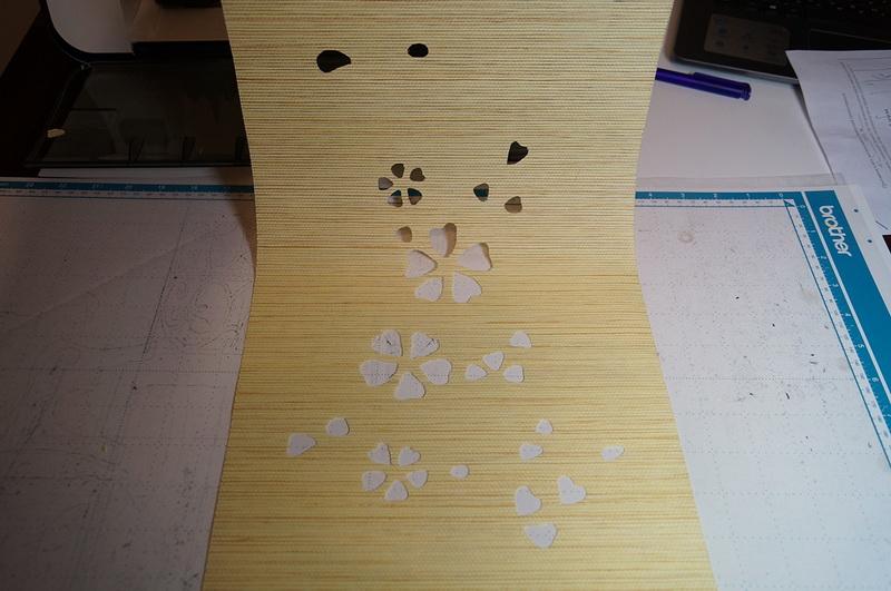 Sakura flowers cut on roler shade Cherry blossoms cut on roller shade