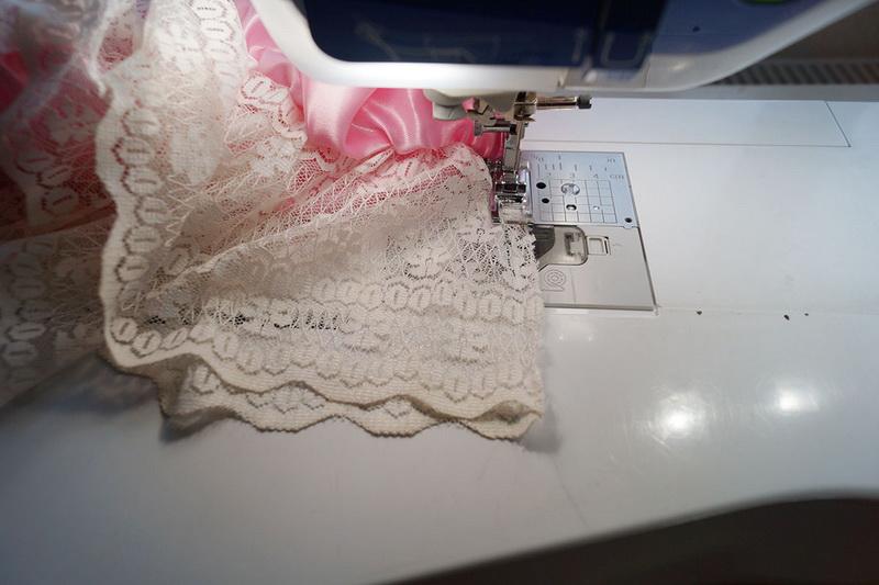 Adding yet another tier of ruffles Lacy skirt third tier of ruffles