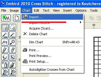 Loading design Embird Chart Import
