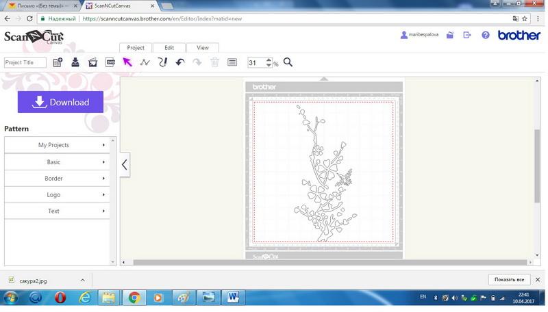 Image tracing Canvas Workspace Project Cherry Blossom