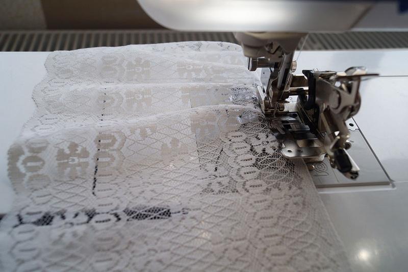 White lace Piece of white transparent lace