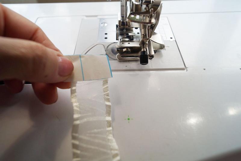 Putting end of ribbon in paper End of ribbon in paper