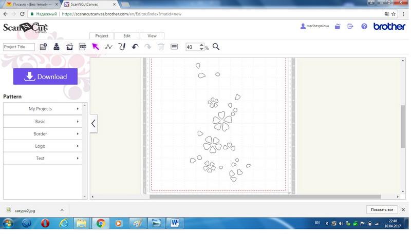 Altered design with flowers only Canvas Workspace Cherry Flowers Project