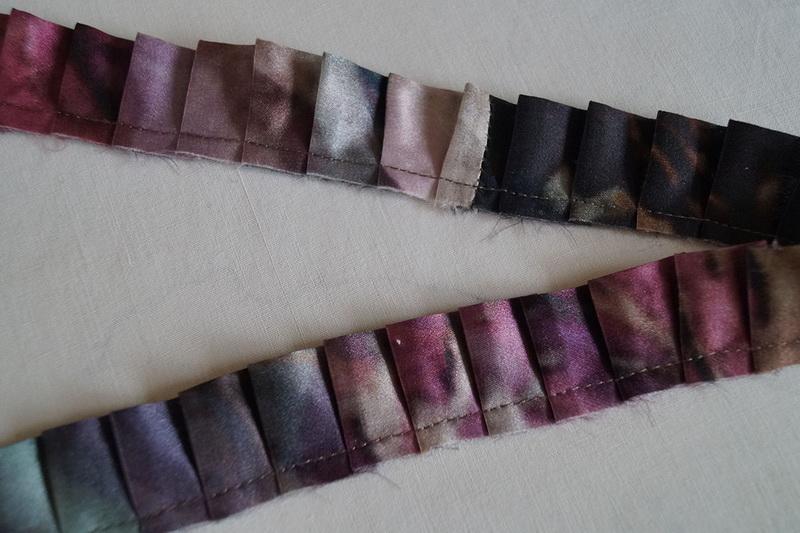 Pleated ribbon is ready Flattened pleated colored ribbon