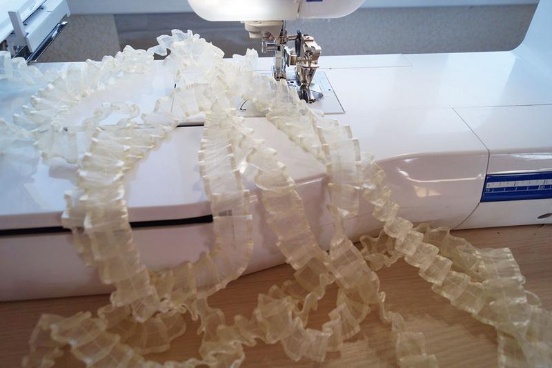 Ribbon ready for decoration Transparent ruffled ribbon for decoration