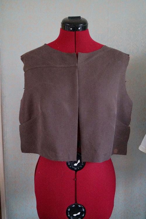 Half-sewn jacket Half-finished jacket on mannequin