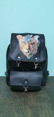 Embroidered backpack with Unreal lion design