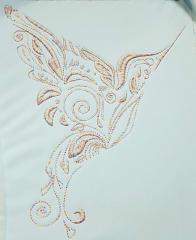 Embroidered colibri design