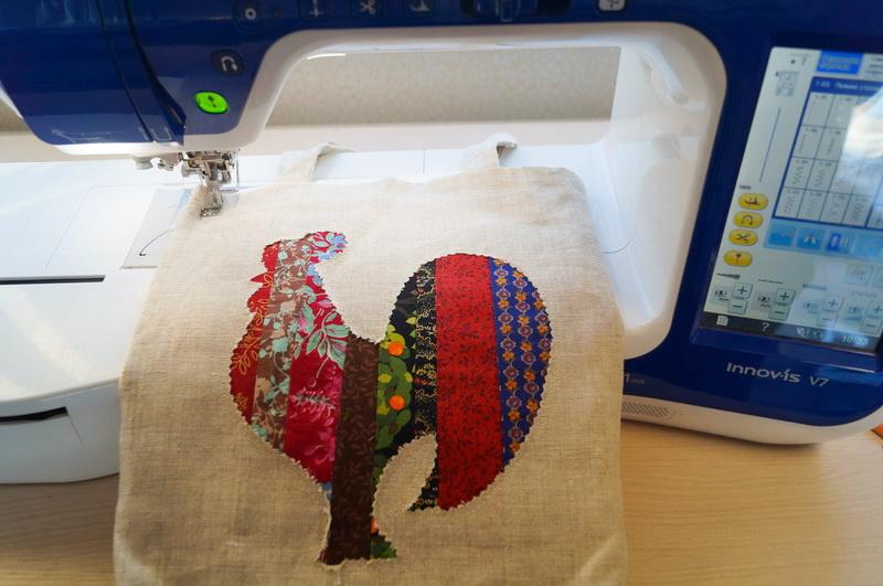 Canvas bag with Rooster applique